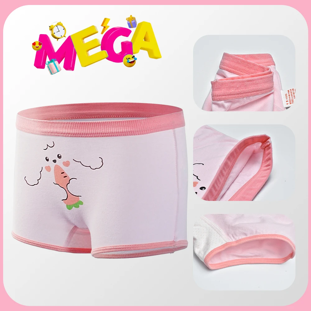Girls Panties 4Pcs/lot Kids Cotton Underwear Children's Briefs Cherry Cartoon Short Floral Cute Pants Baby Dots Underpants 2-12Y