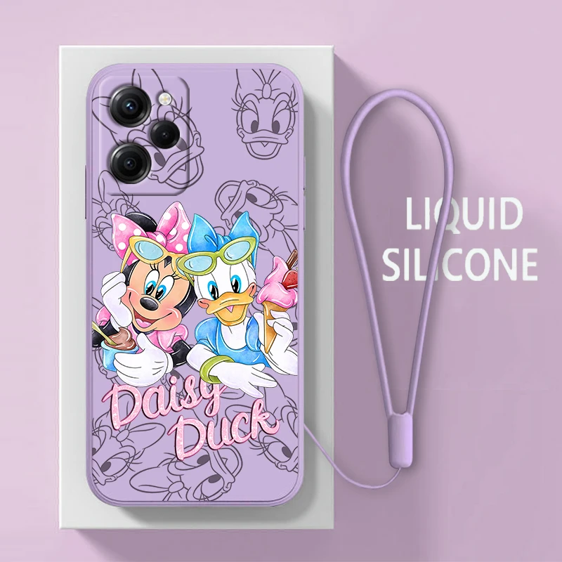 Cartoon Daisy Cute For Xiaomi Poco M6 X5 M5 C40 M4 X4 F4 C40 X3 Nfc F3 Gt M4 M3 Pro X2 4G 5G Liquid Rope Phone Case Cover