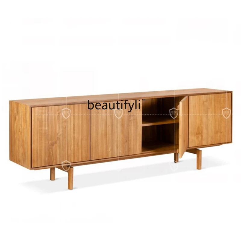 

Mid-Ancient Solid Wood TV Cabinet Retro Misty Style All Solid Wood TV Cabinet Living Room Nordic