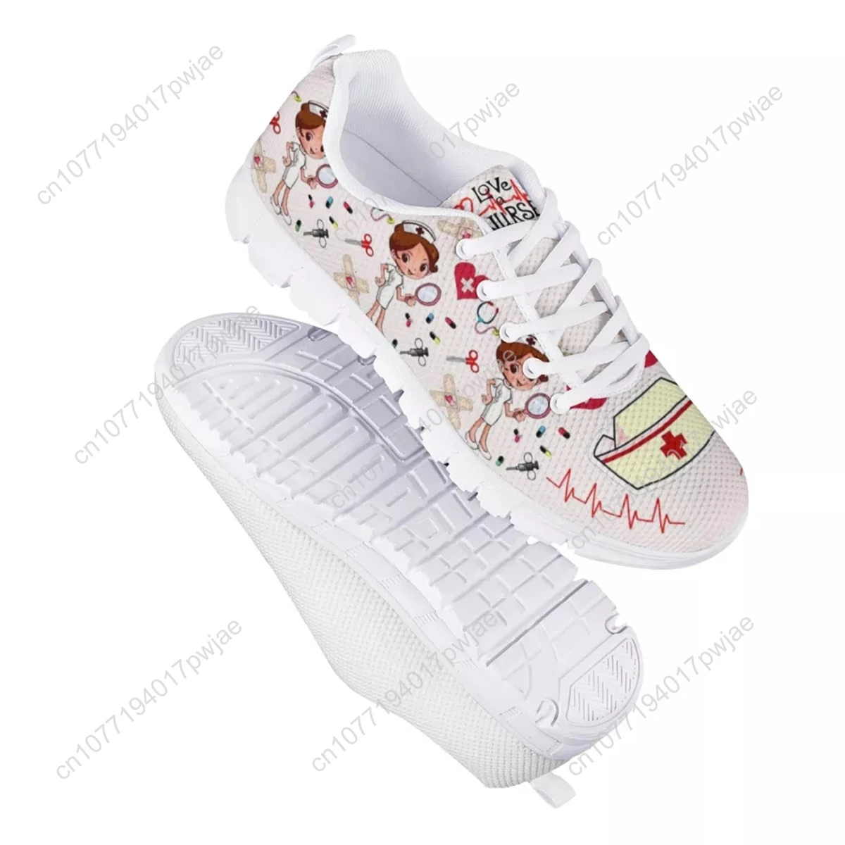 Light Luxury European Pattern Flat Sneakers Non-slip Gauze Breathable Sport Shoes