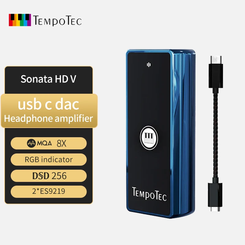 TempoTec Sonata BHD Pro Dongle DAC USB Type C, DAC USB C, Amplificateur De Casque 4,4 Mm Et 3,5 Mm, PCM384 KHz, DSD256, MQA8X, Tidal Pour IPhone, Android, Mac OS Et Win (Sonata BHD Pro-Gris