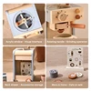 Kids Kitchen Toys Set Wooden Coffee Maker Set Simulation Donut Afternoon Tea Toys Game Kid Educational Toy Gifts for Girls Boys 2