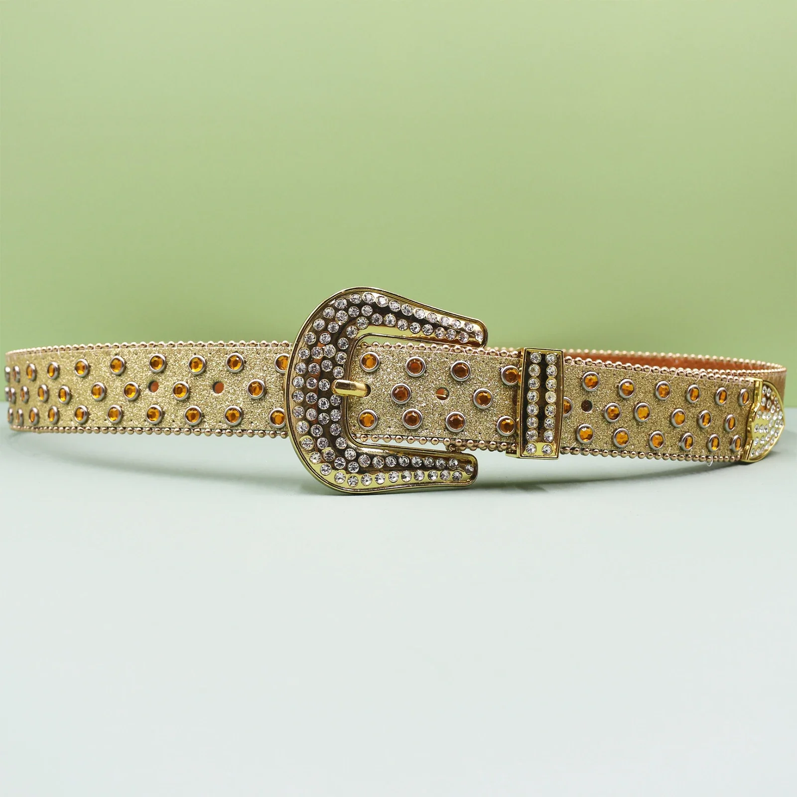 Punk Shiny Rhinestone Belt Belts Brand Y2k Bling Sequin Designer Belts Pu Fashion Waistband Jeans Pants Decor Belt for Women Men
