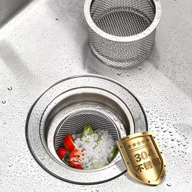 Stainless Steel Sink Drain Filter Fine Net Shower Hair Catcher Stopper Trap Basin Strainer Plug Kitchen Bathroom Accessories