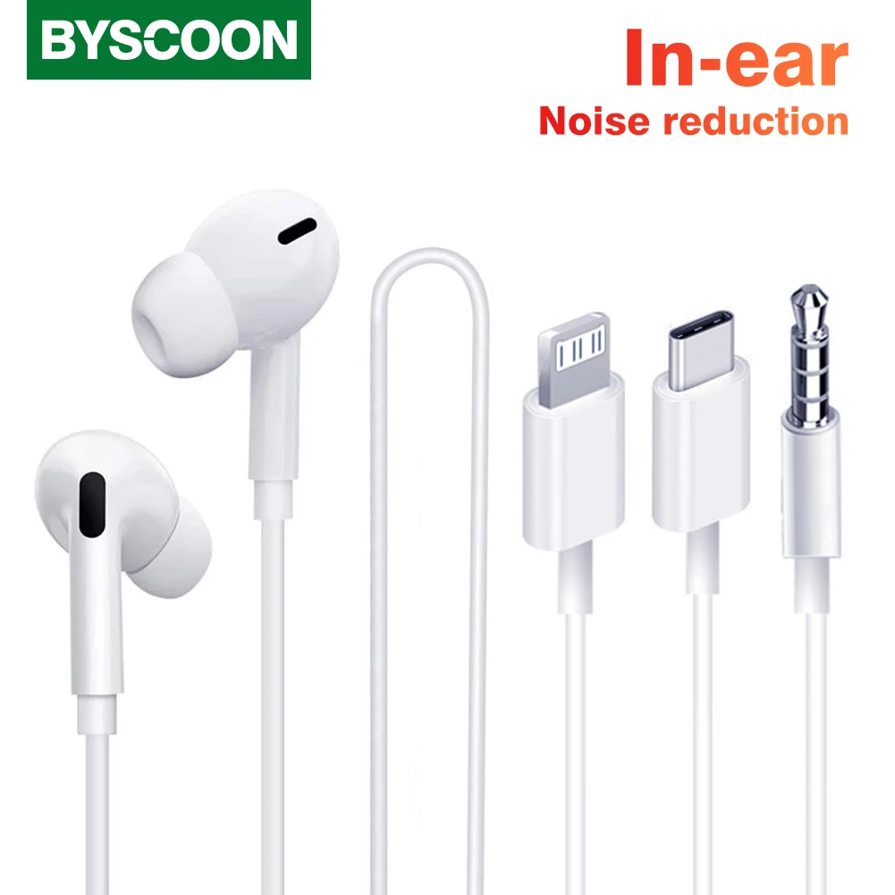 Byscoon Bedrade Koptelefoon In Ear Headset Voor Bliksem Voor Iphone X
