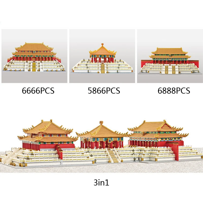 

World Famous Historical Architecture Micro Block China Beijing Hall Of Central Preserving Supremes Harmony Brick Toy Nanobrick