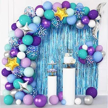 

122Pcs Mermaid Tail Balloon Arch Garland Mermaid Birthday Party Decorations Birthday Balloons Under The Sea Mermaid Balloons