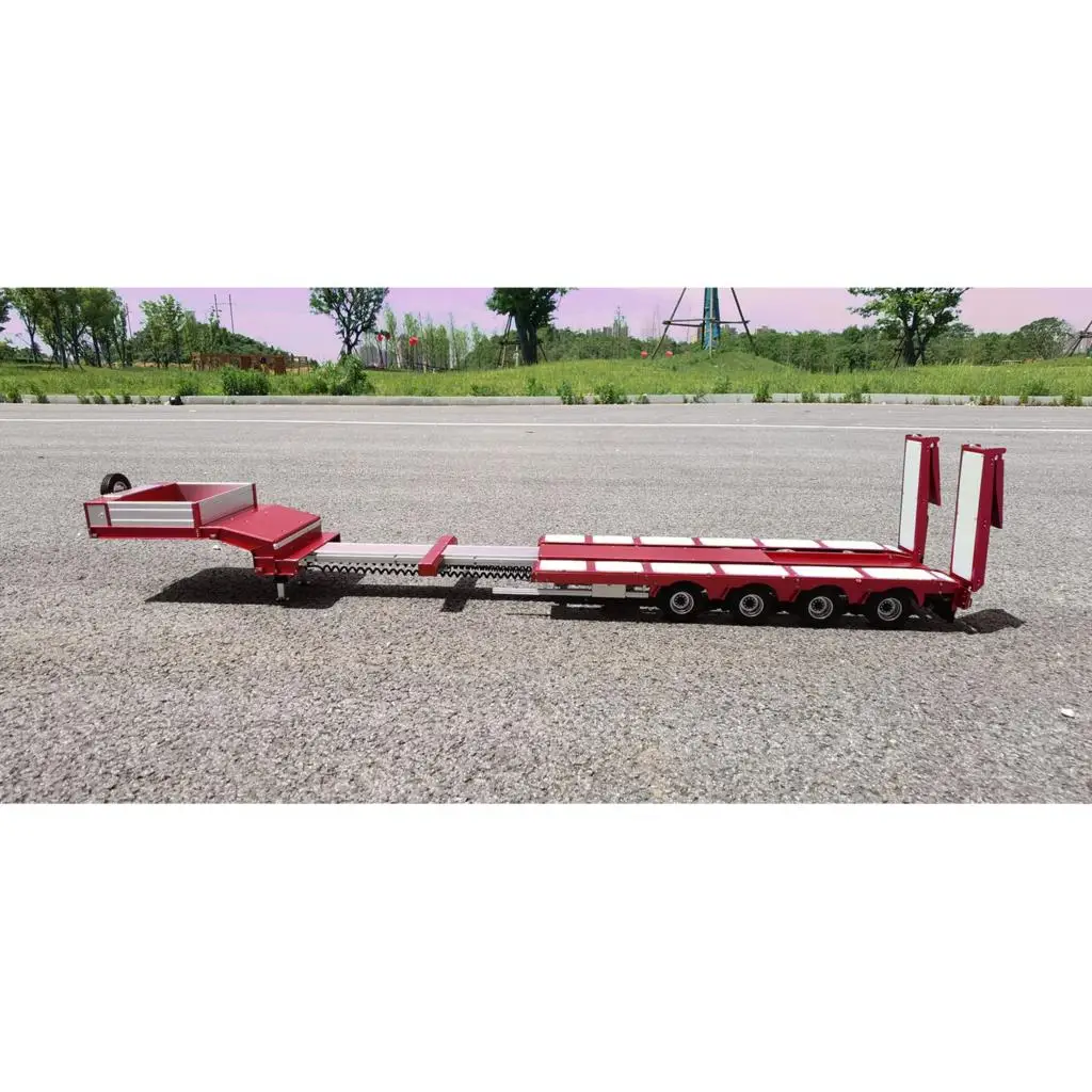 Degree Metal 4Axle Heavy Steering Trailer 997 Spare Part Red For 1/14 TAMIYAYA RC Tractor Truck Remote Control Car Model TH20374 5