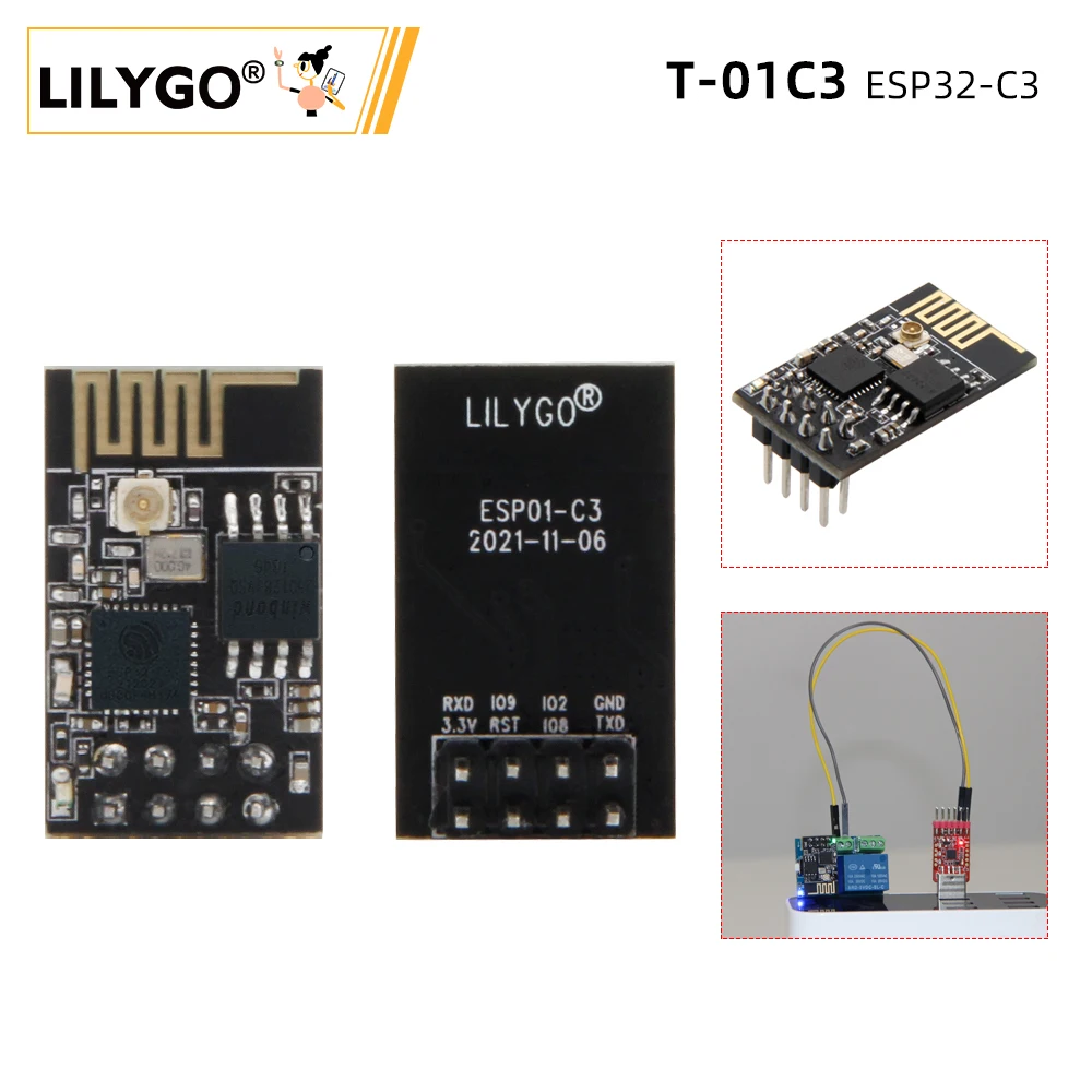 LILYGO® TTGO T-01C3 ESP32-C3 개발 보드 WIFI 무선 블..