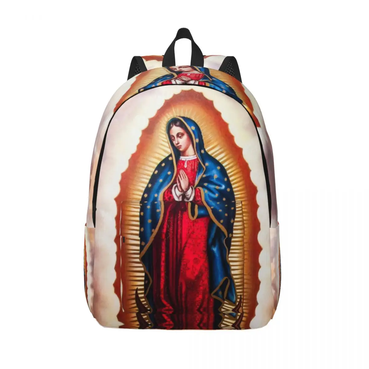 

Guadalupe Virgin Mary Canvas Backpacks for Girls Boys Virgen De Guadalupe Christian College School Travel Bags Men Bookbag