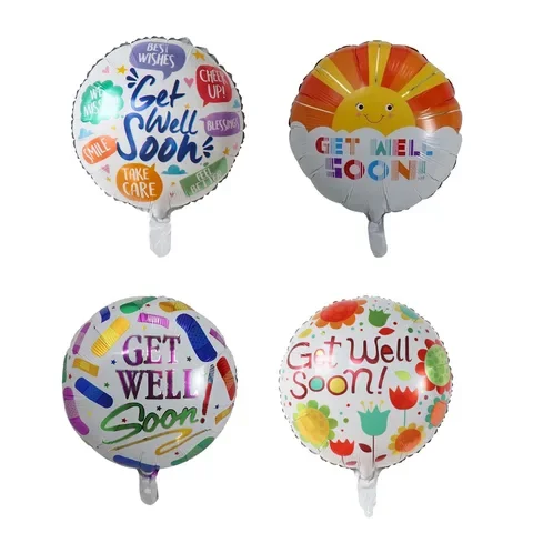 

50pcs 18inch GET WELL SOON Round Balloons Best Wishes Foil Balloons Party Supplies Helium Globos Ramadan Inflatable Decoration