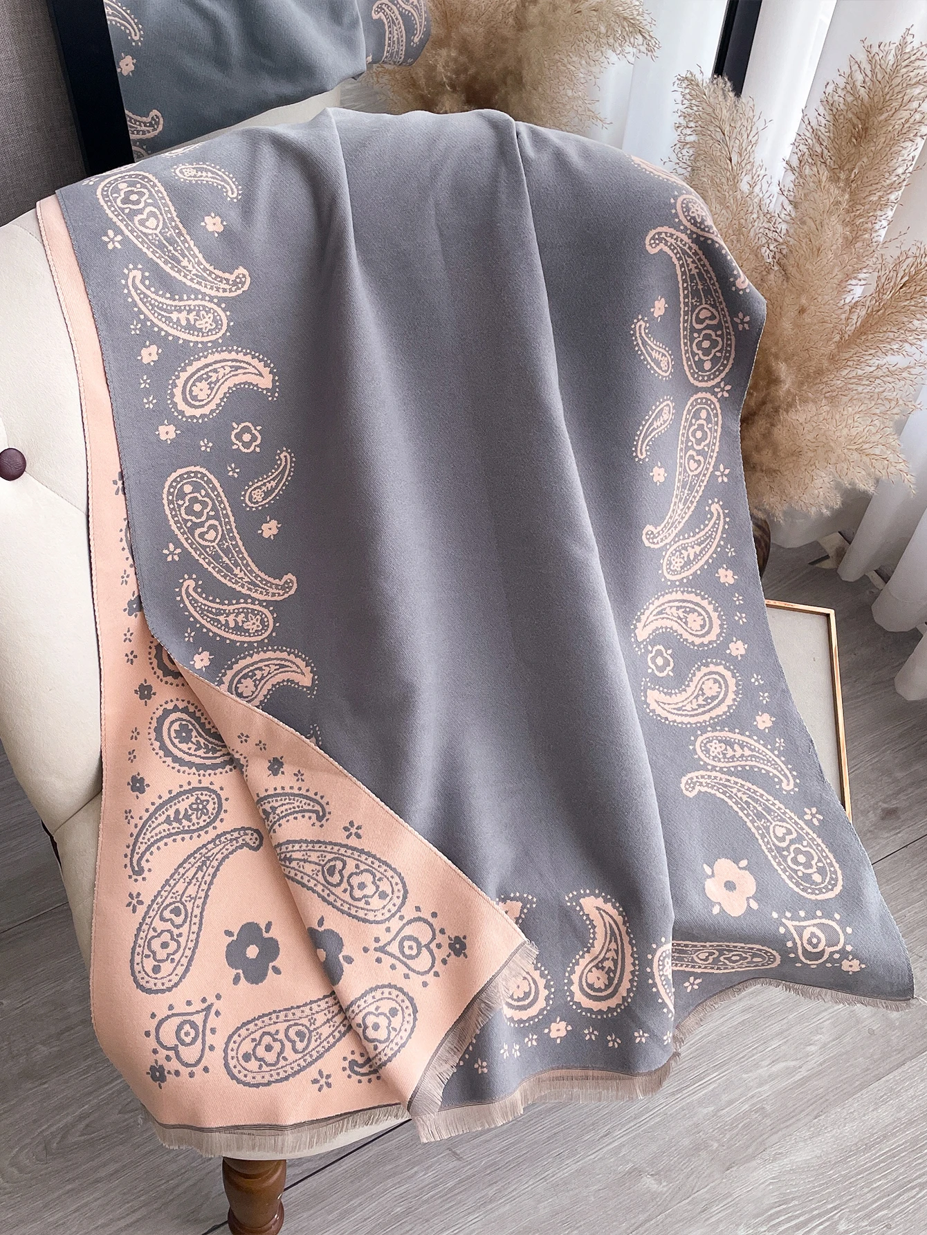 2024 Winter Fashion Women Cashmere Scarf Thick Warm Pashmina Shawls Wraps Jacquard Lady Blanket Echarpe Bufanda Hijab Female New