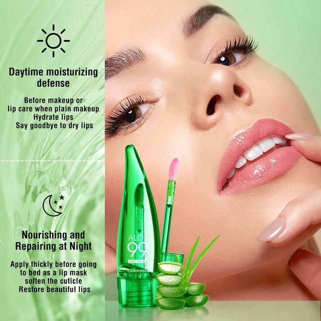 langmannni Aloe Vera Moisturising Lip Gloss Warm Feeling Colour Changing Lip Glaze Long Lasting Moisture Lip Oil 5