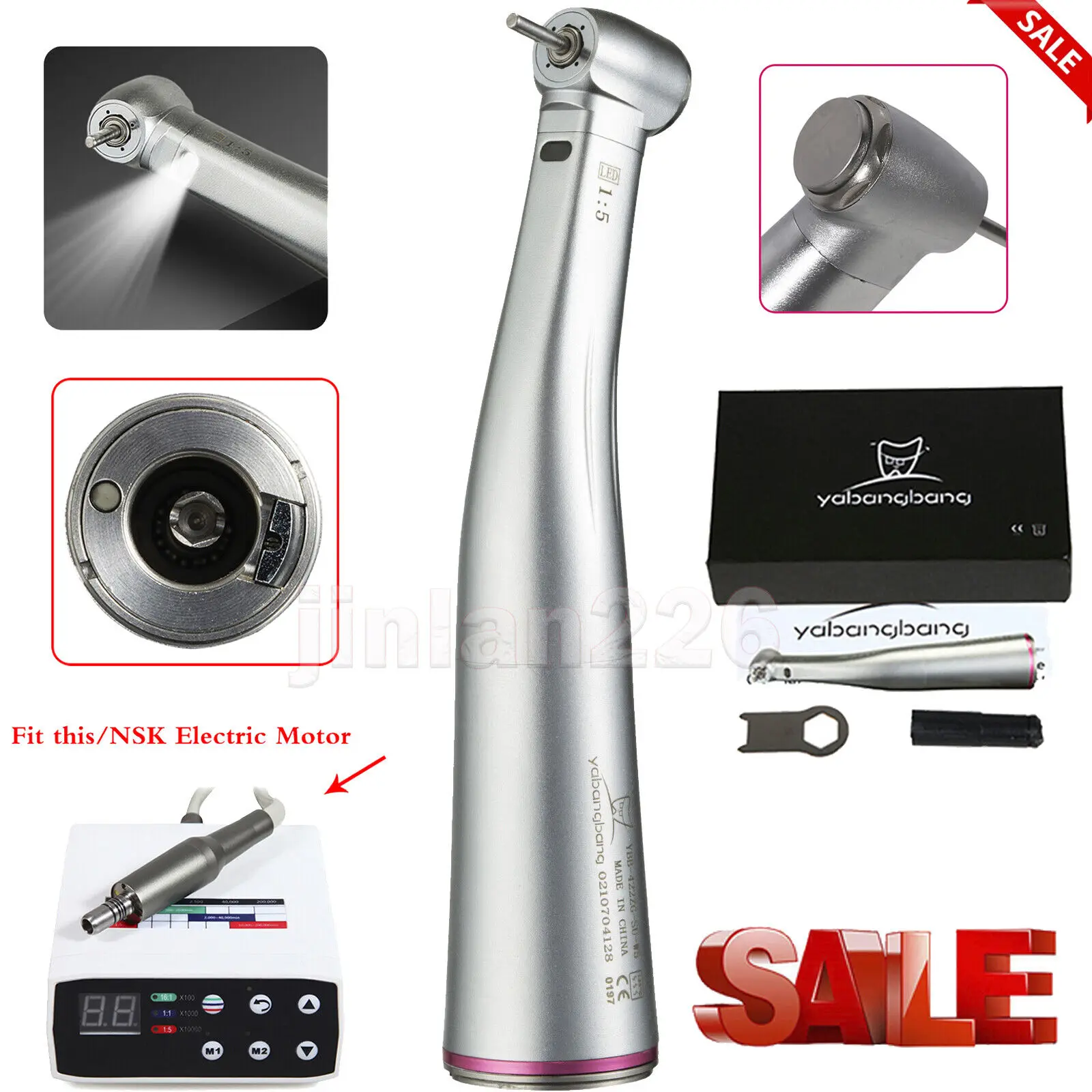 Nsk Ti-Max X95L Stile Dentale 1:5 Fibra Ottica Crescente Contrangolo Manipolo Led Turbina Fit Motore Elettrico