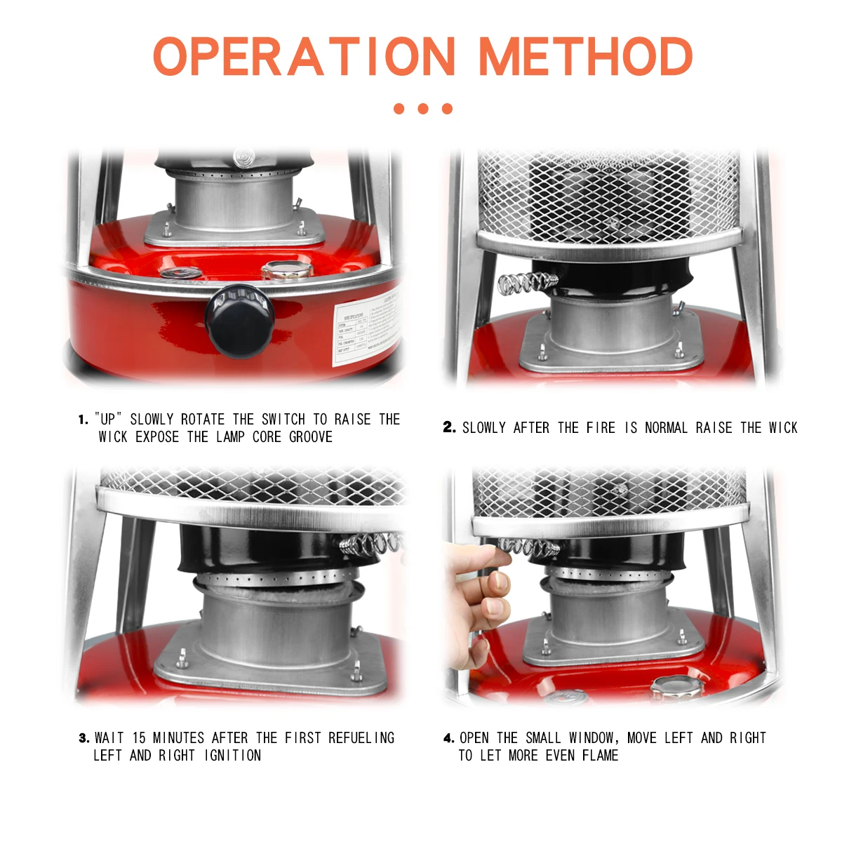 Functional Desktop Silver Windproof Indoor Outdoor Oil Lamp Kerosene Heaters With Parts For Sale 6