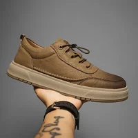 Fashion Cow Leather Casual Sneakers for Men 2025 Designer Soft-sole Men's Board Shoes Spring Autumn Sports Zapatos Para Hombre 1