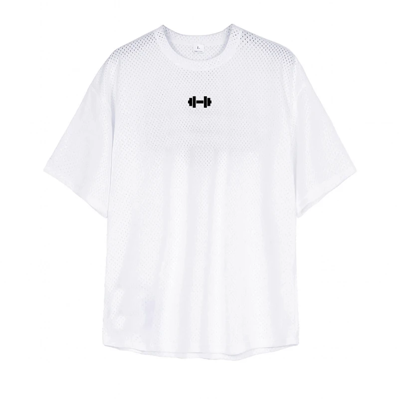 تي شيرت فضفاض بأكمام قصيرة للرجال ، قميص سريع الجف...