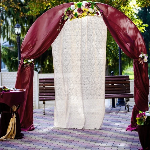 Chiffon Wedding Arch Draping Fabric,75*600CM Wedding Arch Drapes Sheer  Backdrop Curtain for Wedding Ceremony Party Ceiling Decor