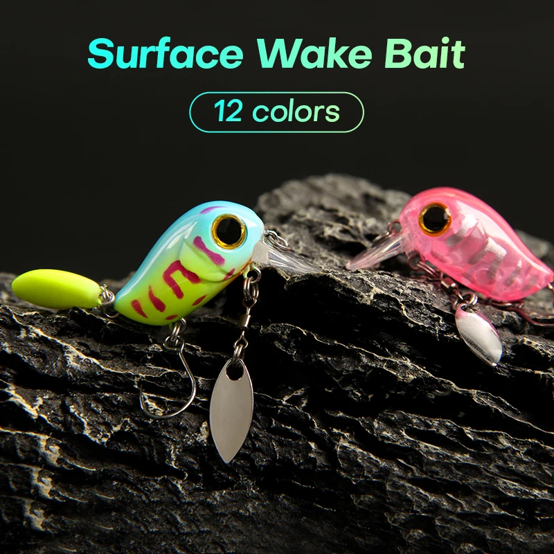 Floating Micro Crankbaits 30mm2g Artificial Surface Wake Bait Crank