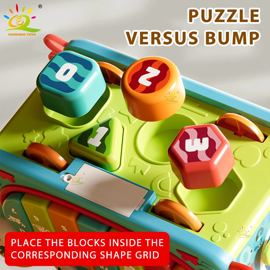 Baby Montessori Hexahedron Cube Toys Games Board Drum Piano Toddlers Multifunctional Pounding Early Education Toy for Children 3
