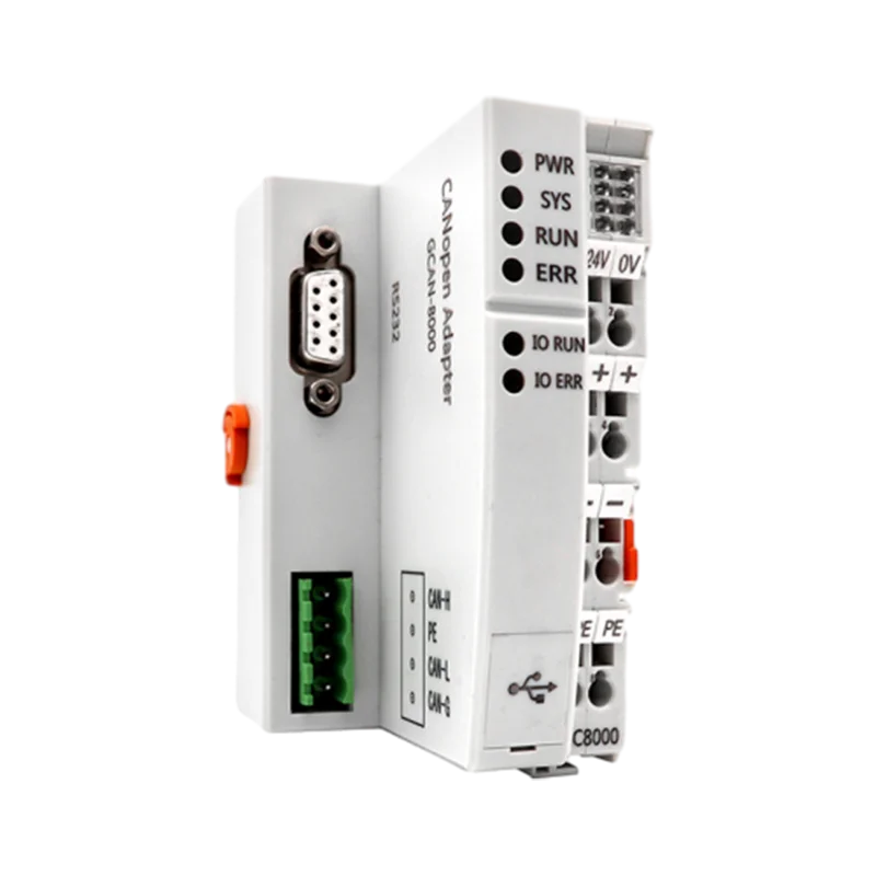 GCAN-IO-8000 Standard CANopen Adapter PLC Slave Device IO Coupler Modular Design