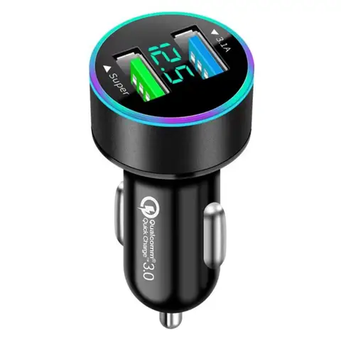 Car Charger Dual Port USB Type C Quick Charger Digital PPS QC PD 3.0 Laptop Phone Charger For IPhone 13 12 Xiaomi