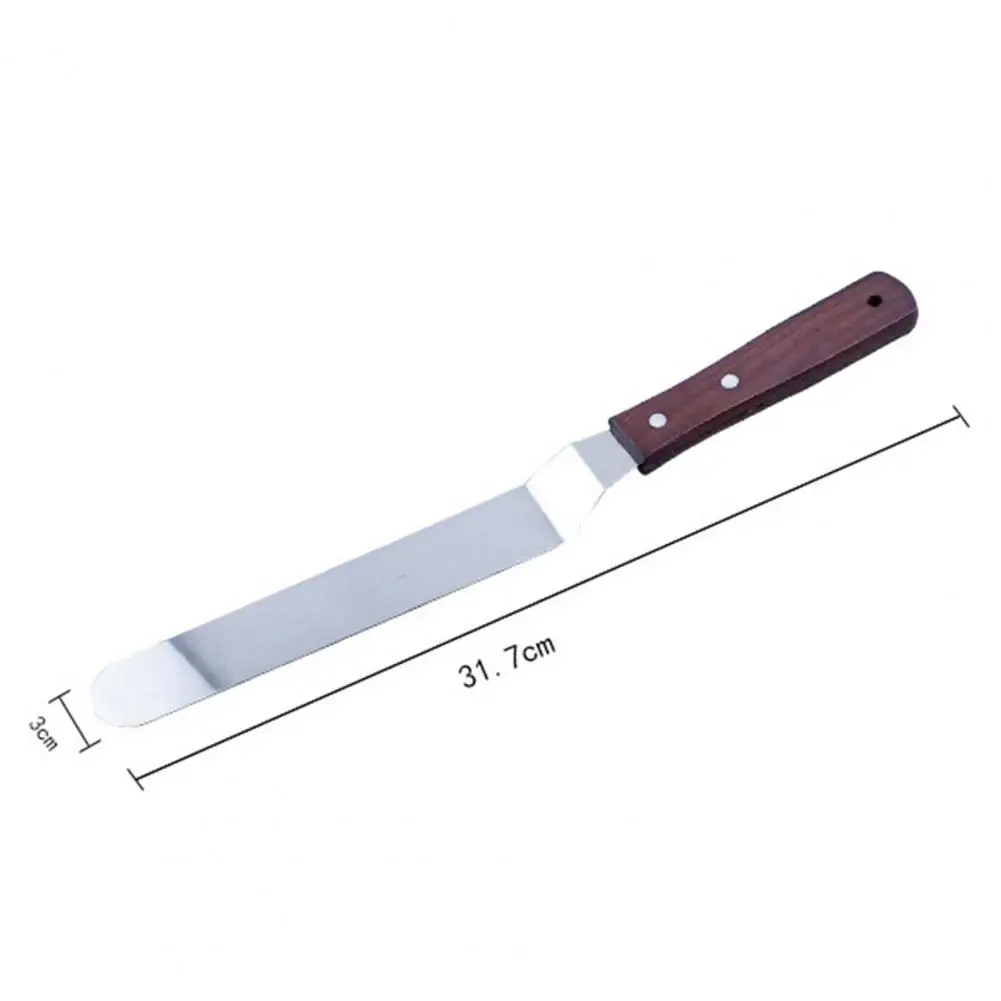 Food Grade Cake Spatula Professional Stainless Steel Cake Spatula Set with Wooden Handle Food Grade Cream Jam for Baking