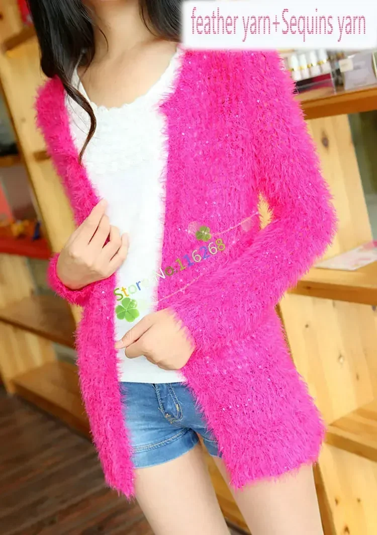 500g*1 piece paillette yarn Sequins wool needle Natural beads lace tie a knot yarn for hand knitting crochet thread line t64 4