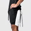 Men's Summer Gym Fitness Sport Double-deck 2 in 1 Shorts Quick Dry Running Workout Jogger Short Pants Bodybuilding Sweatpants 5