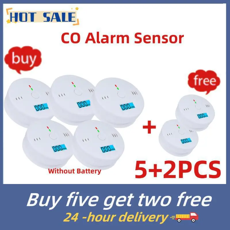 

Independent CO Alarm Sensor Carbon Monoxide Alarm Detector 85dB High Sensitive Warning LCD Photoelectric Display For Home Hotel