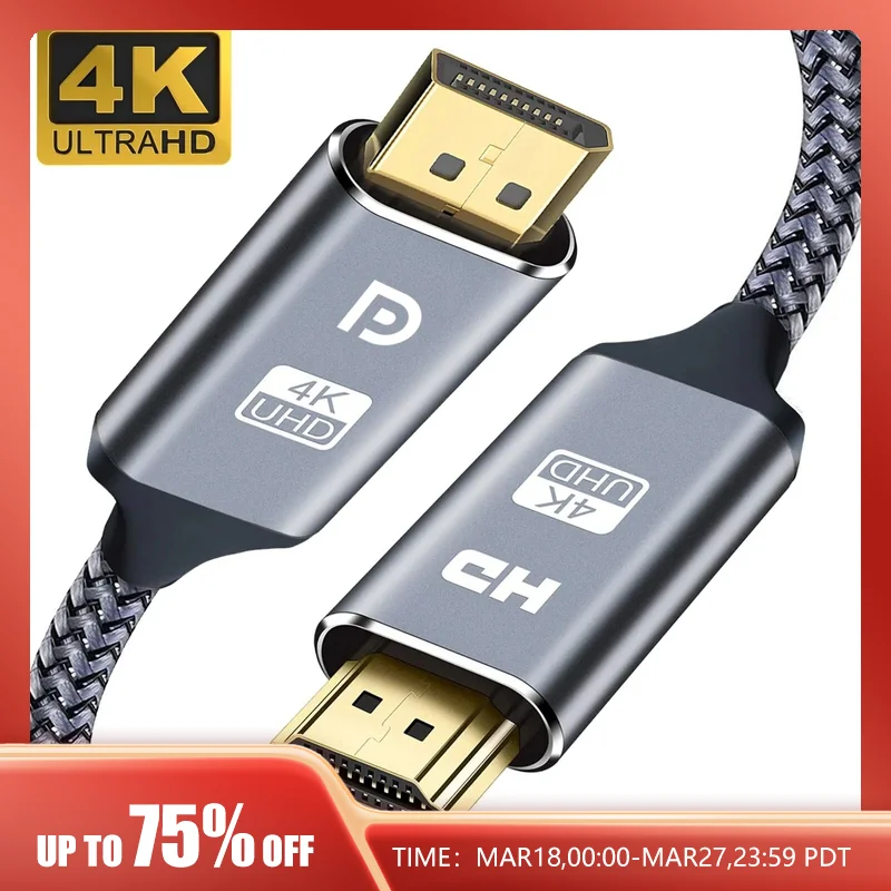 Displayport A Hdmi Cavo Compatibile 4K 30Hz Adattatore Da Dp A Hd Porta Di Visualizzazione Audio Video Per Pc Proiettore Hdtv 3Ft 6Ft 10Ft