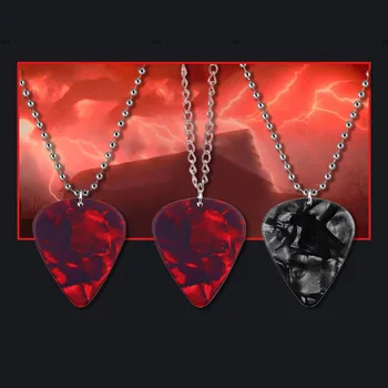 TV Show Eddie Munson Necklace Strange Horror Things Guitar Pick Pendant Necklace for Women Men Cosplay Jewelry Gift