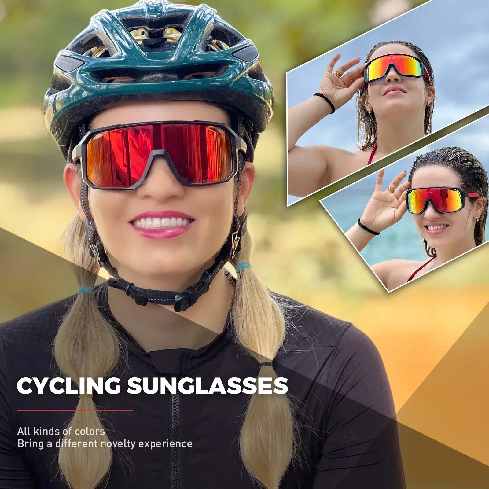 SCVCN Fotochromatische zelfkleurende fietsbril, gepolariseerde