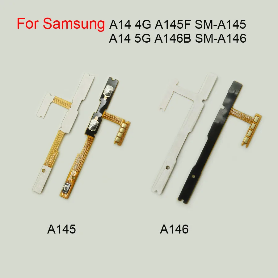 

50pcs For Samsung Galaxy A14 4G A145F SM-A145 / A14 5G A146B SM-A146 Power On / Off Switch Button Volume Key Button Flex Cable