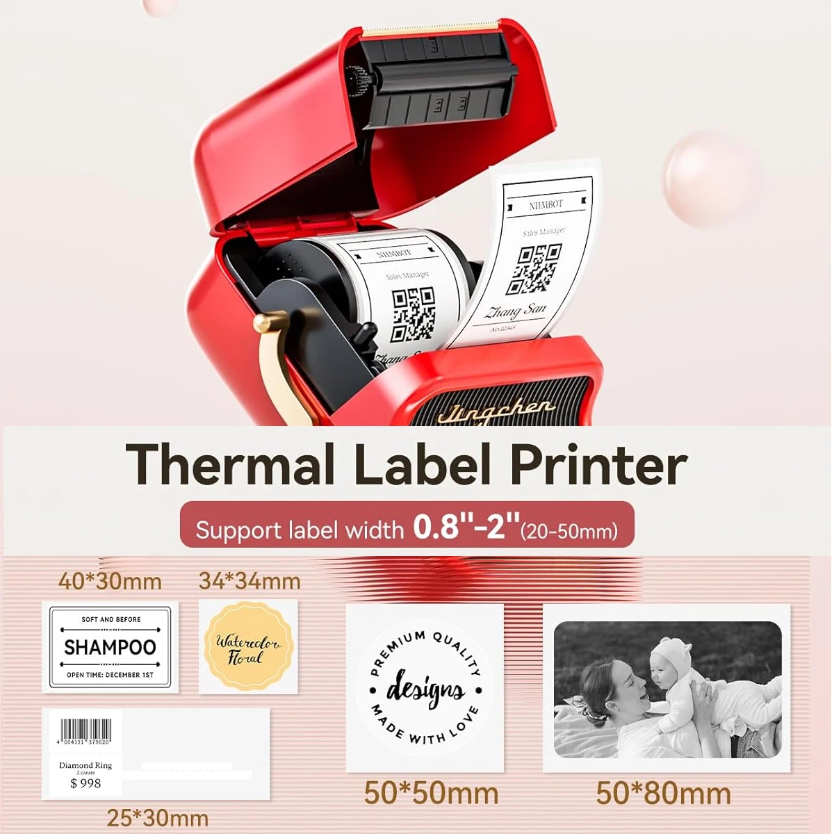 NEW Niimbot B21 Mini Portable Thermal Label Printer Mini Adhesive Sticker Maker for Home Office For Mobile Phone