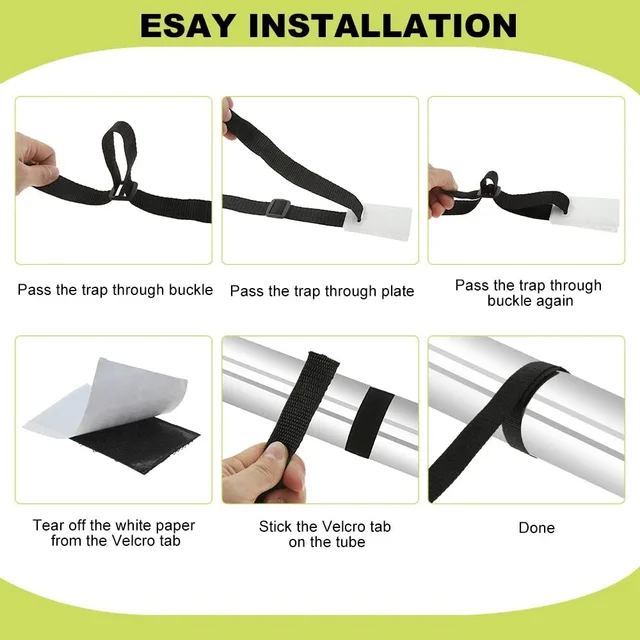 24Dic/8Kits Uszoda Borítóhenger -Rögzítő Hevederek Készlet Univerzális Napenergia -Takaró Nejlon Csengő Csík Csat Kötőelemek - Image 3