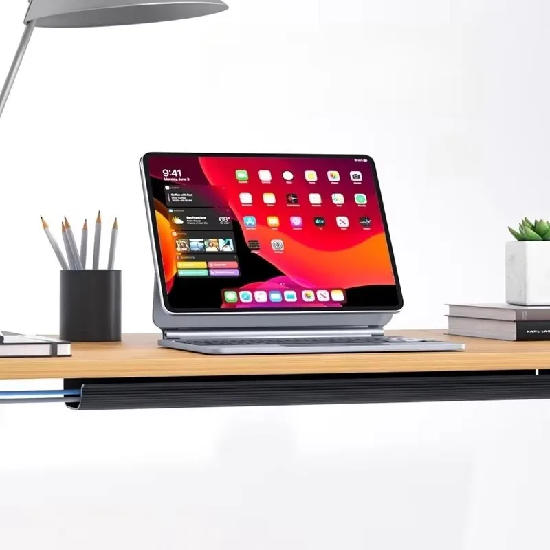 PVC Waterproof Cable Management Accessories J Channel Desk Cable Organizer Wiring Ducts Protecter Under Desk Tv Background