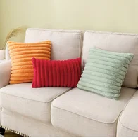 30x50cm 45x45cm housses de coussin fausse fourrure peluche décorative canapé taie d'oreiller douce Orange Saga vert rose crème 6