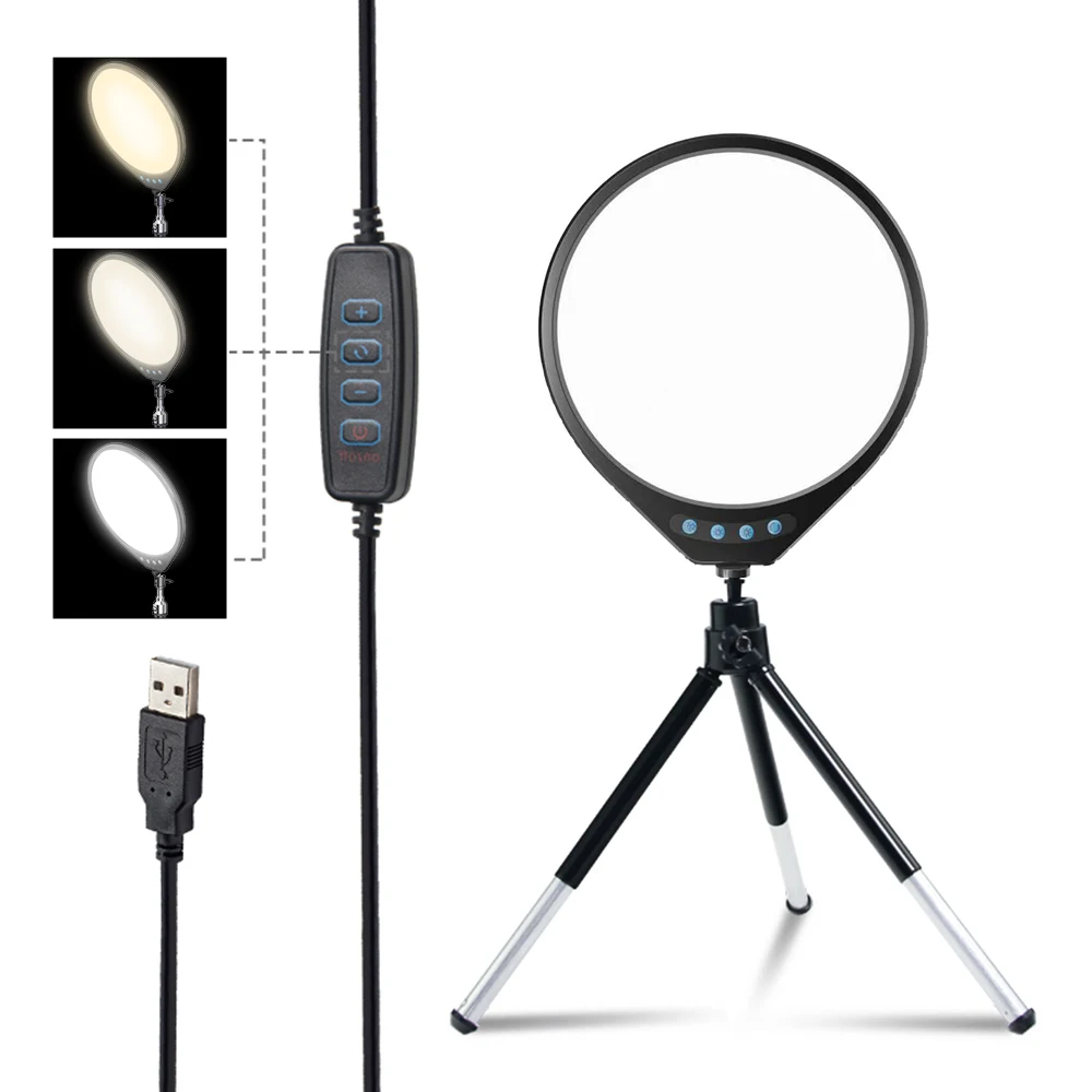 

Sh 10w Usb Charge Selfie Led Video Lamp 16cm Ring Light With Small Tirpod For Youtuber Photo Photography Studio