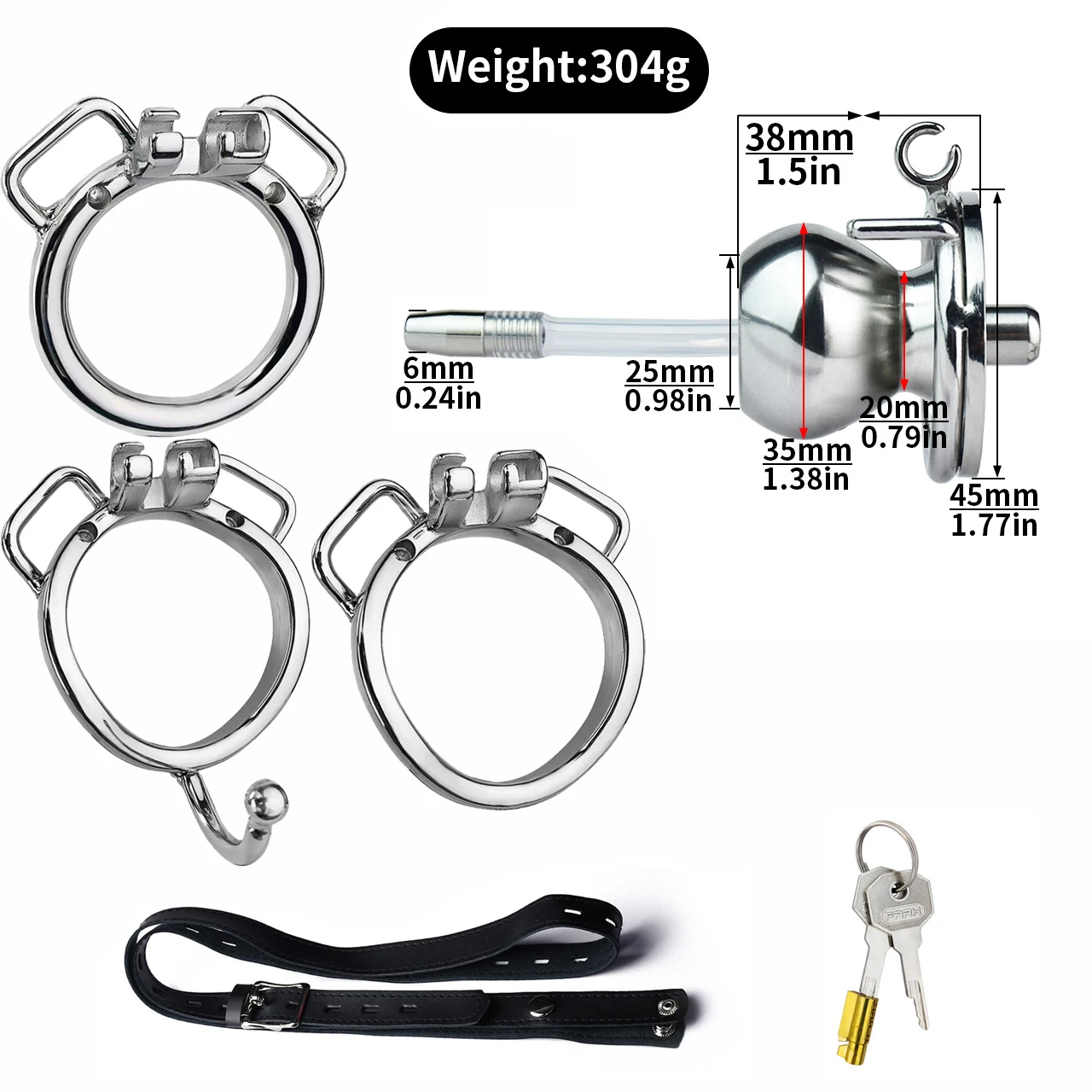 FRRK Negative Male Chastity Cock Cage with Silicone Urethral Dilator PU Band Belt Penis Rings Adults Sex Toys Femboy Sexual Shop
