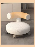 Small Household Pulley Low Stool with Wheels, Children's Chair, Backrest, Round, Living Room Bench, Shoe Stool 6