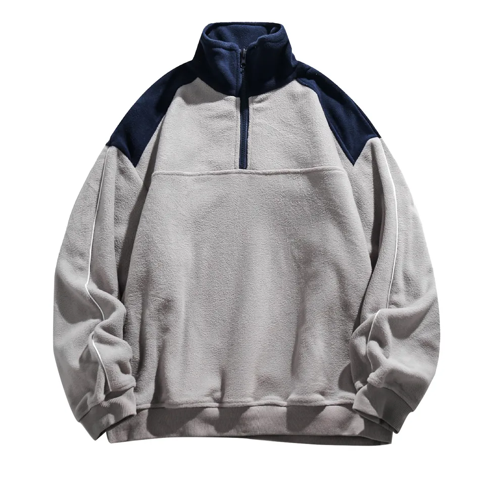 Mens Hoodless Half Zipper Autumn Hoodie