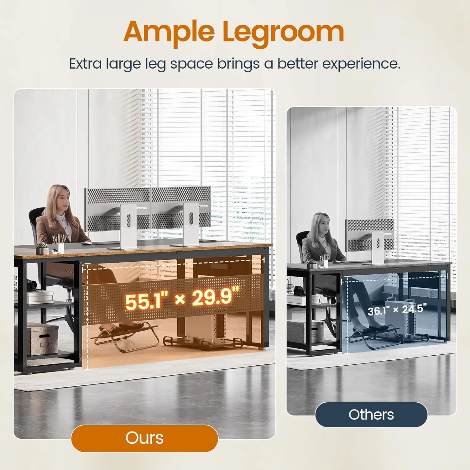 71" Reversible L-Shaped Executive Desk w/Power Outlets & Pegboard - File Drawers, Storage Shelves & Mobile CPU Stand