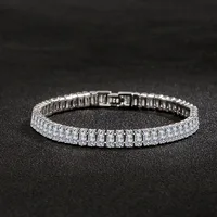 Bracelet en argent Sterling 925 pour femmes, bijoux élégants en cristal de Zircon, à la mode, de fiançailles, de mariage, Glamour, 18CM 4