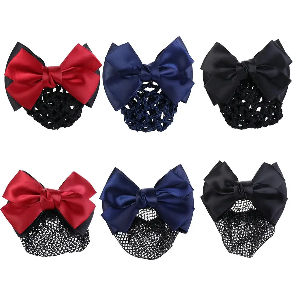 

Ribbon Girls Hair Accessories Bowknot Hairgrips Net Bun Snood Net Bun Hair Cover Net Bun Crochet Women Barrette