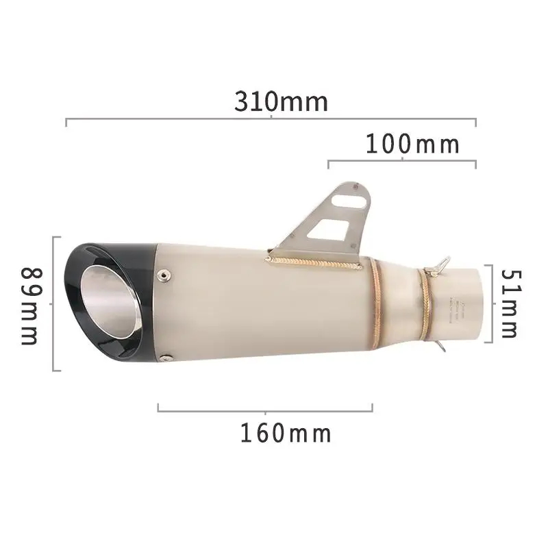 310MM Escape Slip On For SUZUKI GSX650F 07-16 GSF1250 07-18 Motorcycle Exhaust Pipe Mid Link Tube 51mm Muffler Without DB Killer - Image 3