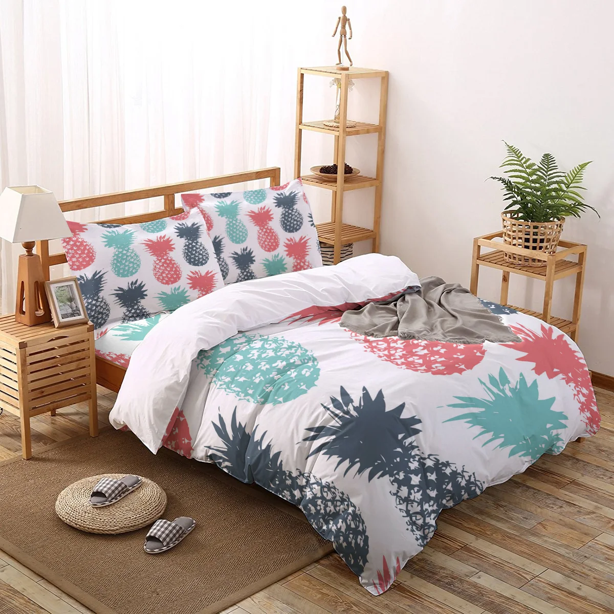 Pineapple Abstract Summer Duvet Cover Set Bedclothes Home Bed Linen