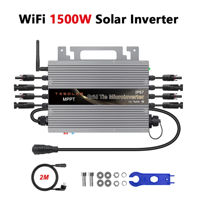 1500W WiFi Smart Solar Inverter 20-60VDC Input Grid Tie Micro-inverter Auto  Match 120V/230V Grid IP65 For Solar Panel PV System - AliExpress