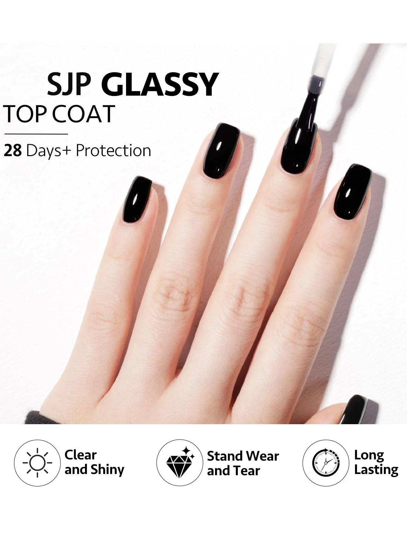 SJP Gel Top Coat set Gel Booster and Base Coat 1 PCS 15ML No Wipe Shiny Clear Combination for UV Light Curing Nail Polish gel nail polish gel nail art set gel nail varnish