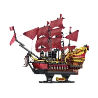 2088pcs Queen Annes Revenge Pirate Ship Building Blocks with LED Creative Red Pirate Boat Model Bricks Toys for Adult Kids Gifts 5